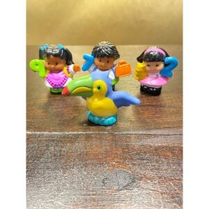 Fisher Price Little People Figures‎ Lot of 3 Girls Boy Toucan Bird Vintage Toy